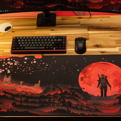 AloneinTokyo "Blood Moon" Rust Limited Edition Content Creator Collaboration Gaming Deskmat Mouse Pad