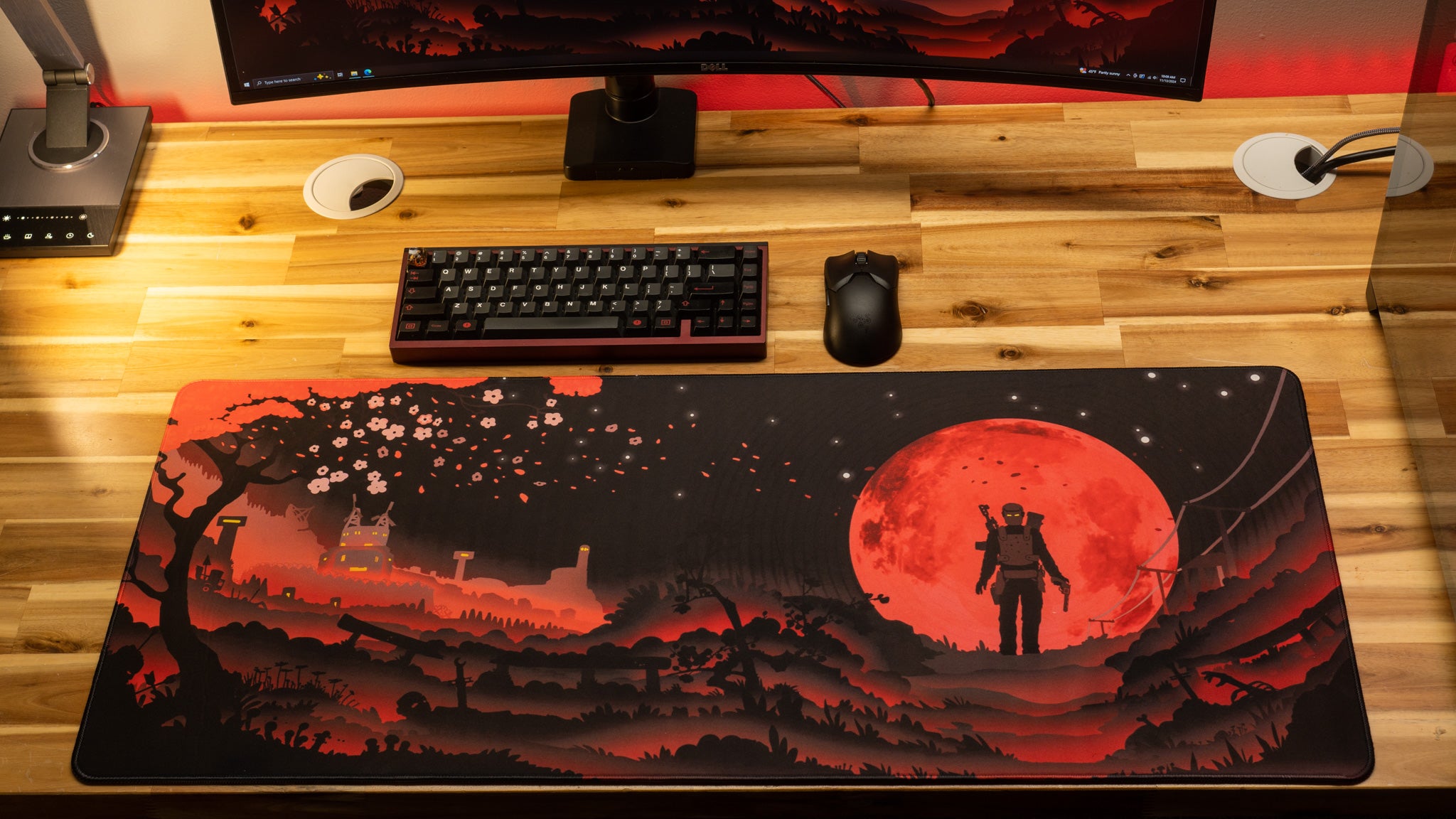 AloneinTokyo "Blood Moon" Rust Limited Edition Content Creator Collaboration Gaming Deskmat Mouse Pad