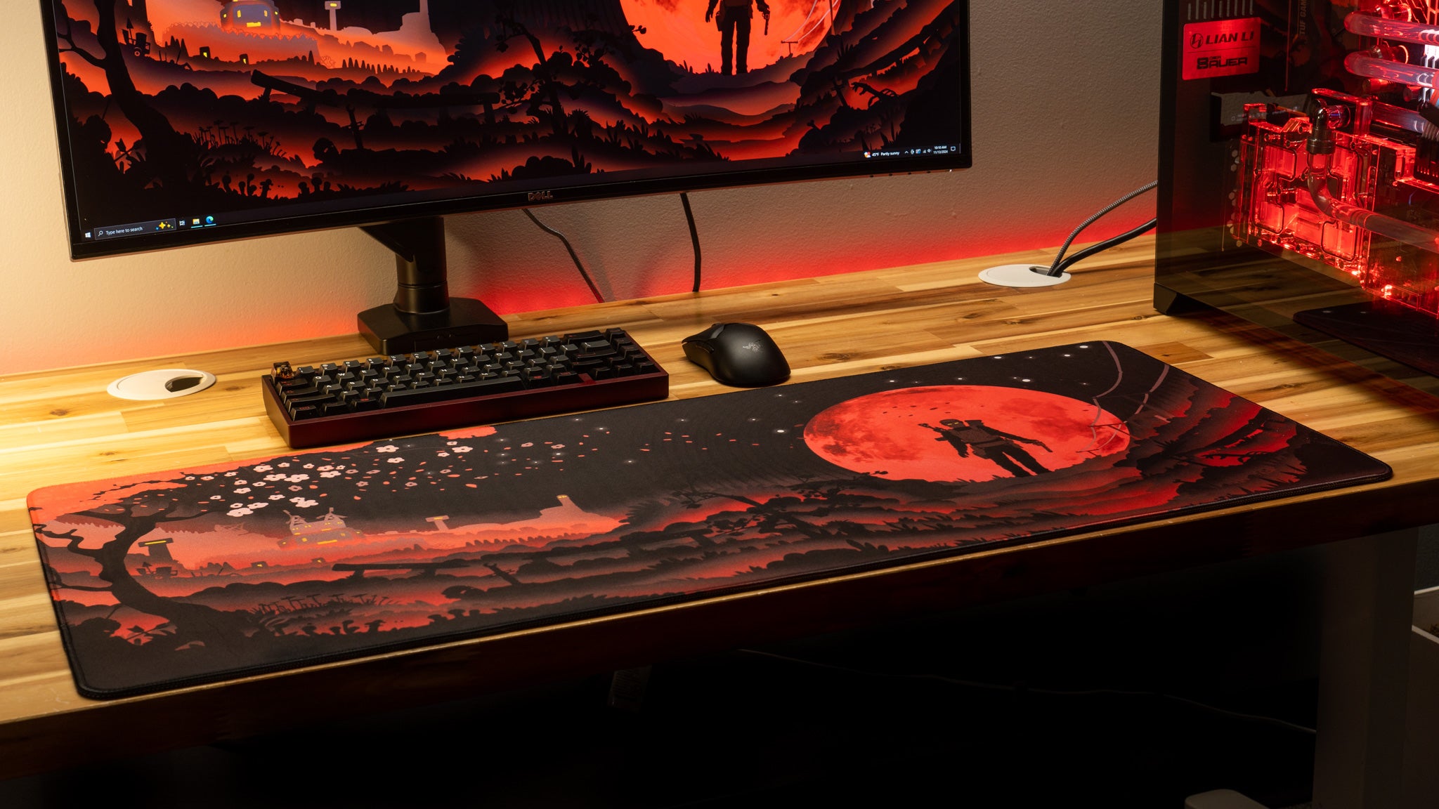 AloneinTokyo "Blood Moon" Rust Limited Edition Content Creator Collaboration Gaming Deskmat Mouse Pad