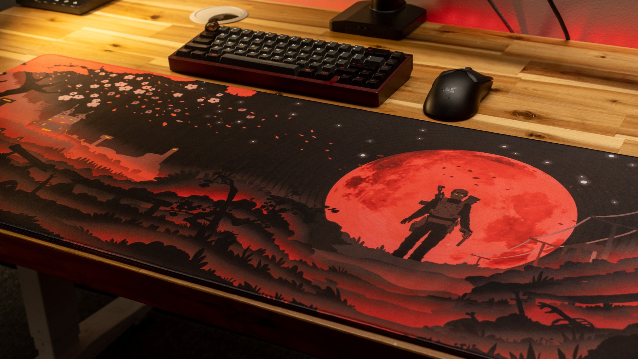 AloneinTokyo "Blood Moon" Rust Limited Edition Content Creator Collaboration Gaming Deskmat Mouse Pad