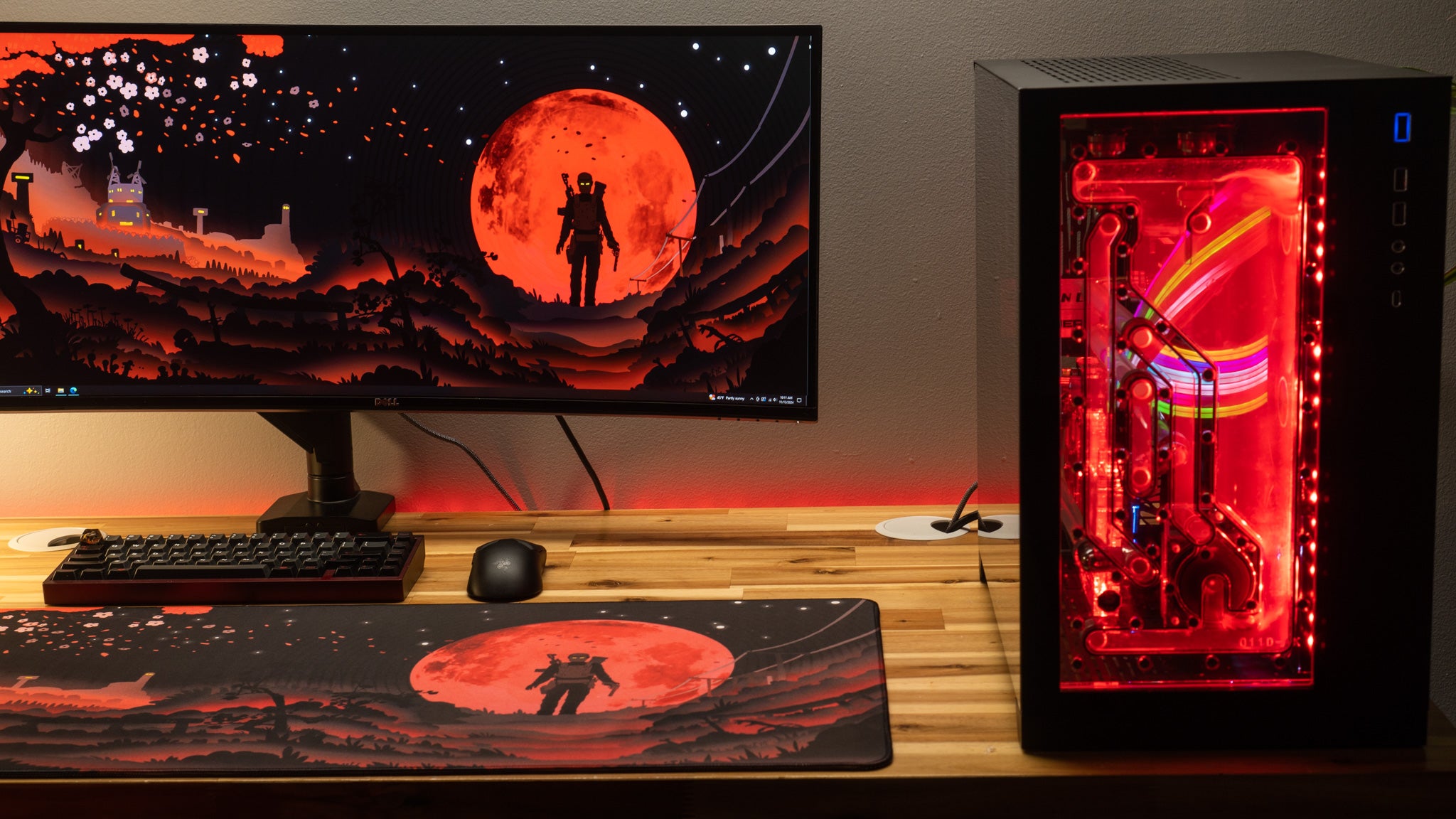 AloneinTokyo "Blood Moon" Rust Limited Edition Content Creator Collaboration Gaming Deskmat Mouse Pad