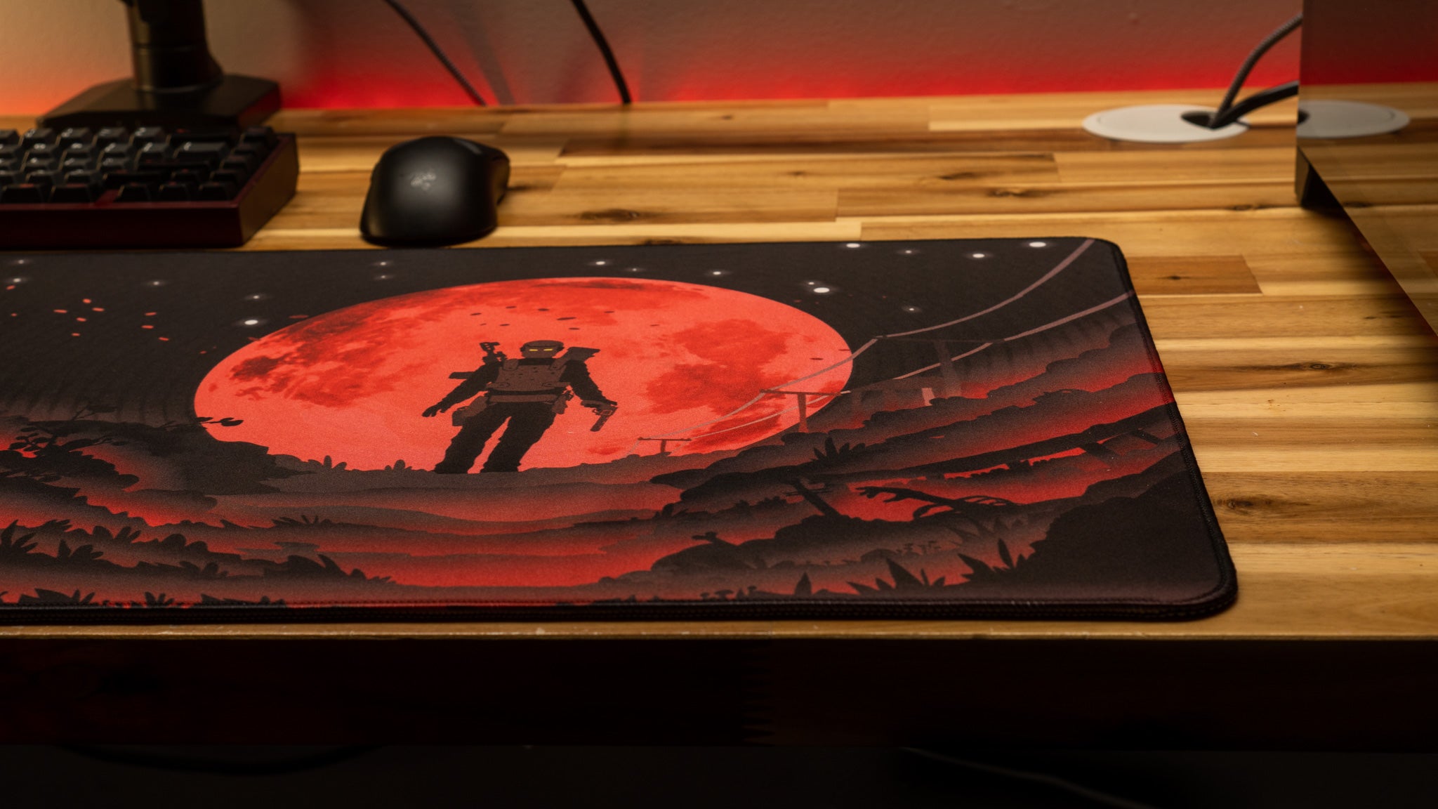 AloneinTokyo "Blood Moon" Rust Limited Edition Content Creator Collaboration Gaming Deskmat Mouse Pad