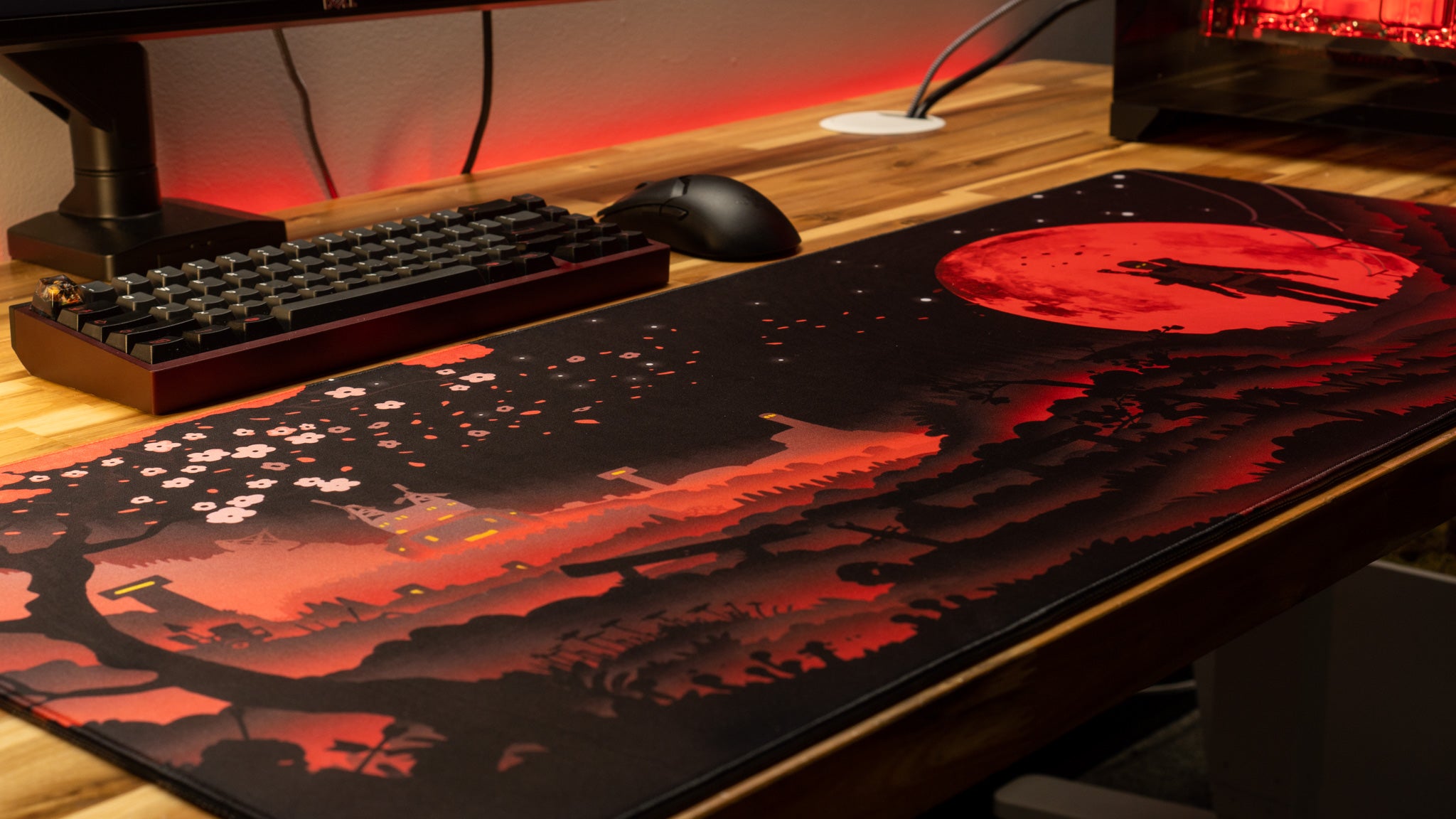 AloneinTokyo "Blood Moon" Rust Limited Edition Content Creator Collaboration Gaming Deskmat Mouse Pad