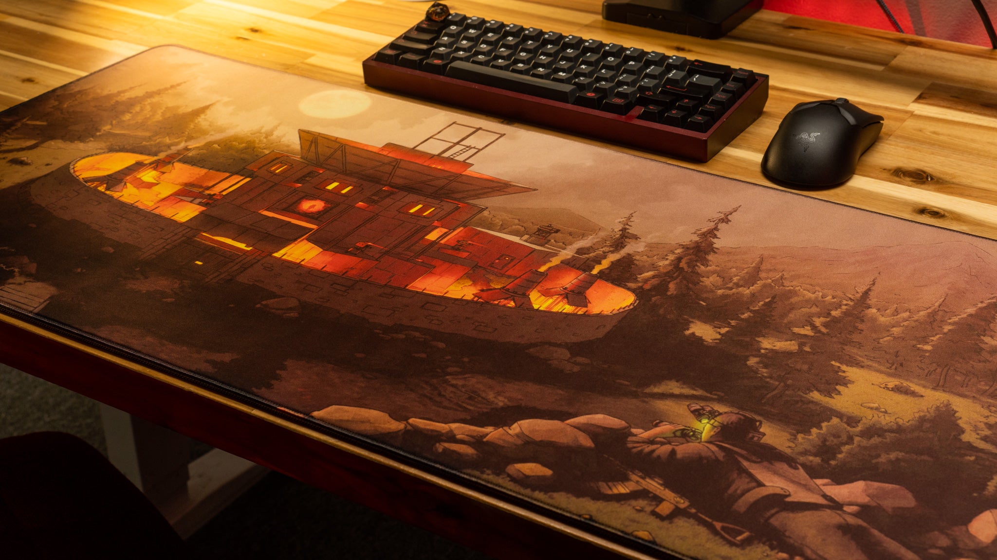 AloneinTokyo "Nightfall" Rust Limited Edition Content Creator Collaboration Gaming Deskmat Mouse Pad
