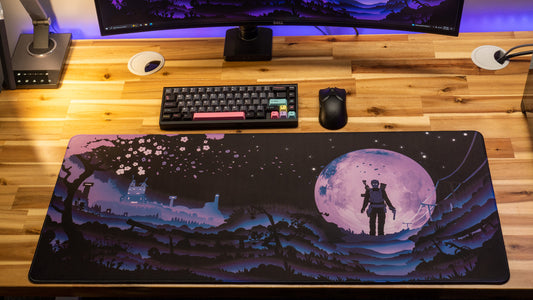 "Cherry Blossom" Rust XL gaming deskmat — Epic Desk