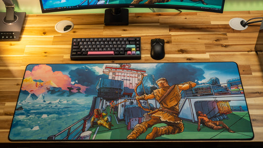 "Posty vs Cargo" Rust XL gaming deskmat — Epic Desk