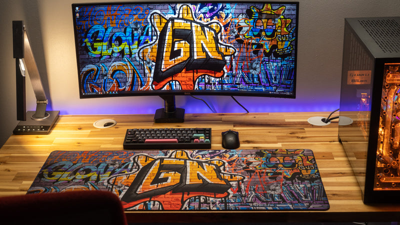 "Graffiti" — Glo Navy Deskmat