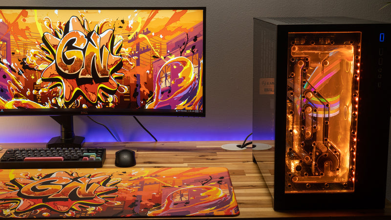 "Splash Graffiti" — Glo Navy Deskmat