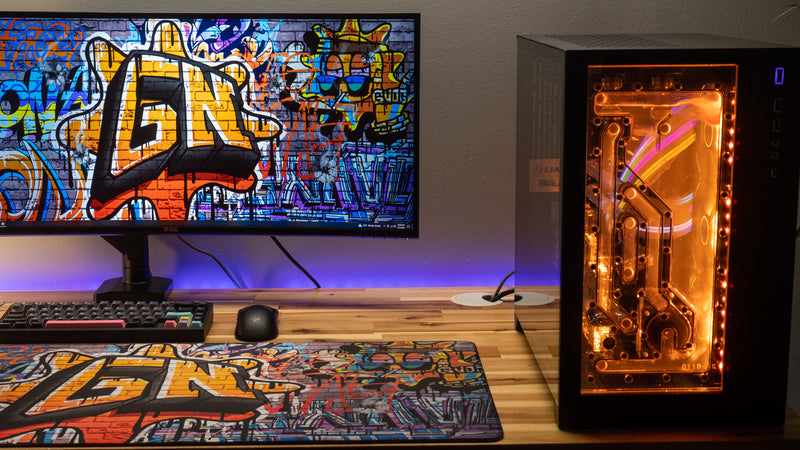 "Graffiti" — Glo Navy Deskmat
