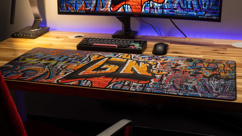 "Graffiti" — Glo Navy Deskmat