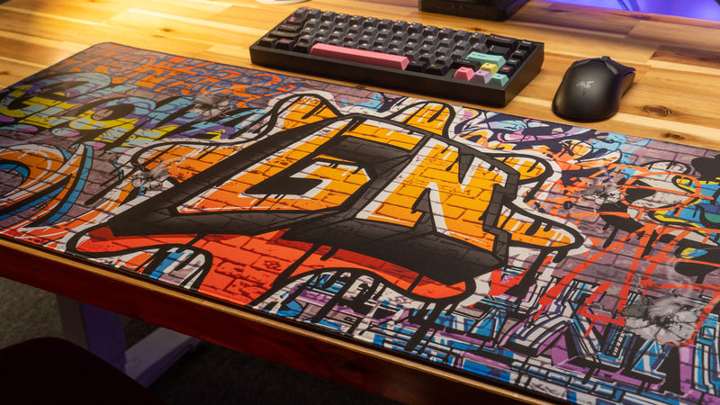 "Graffiti" — Glo Navy Deskmat