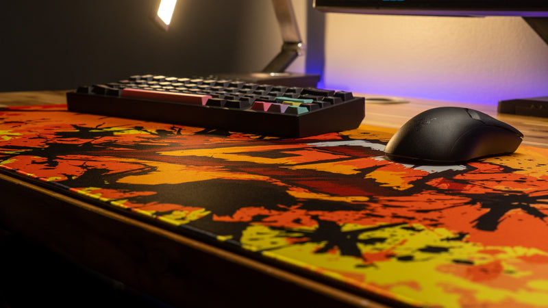 "Splash Graffiti" — Glo Navy Deskmat
