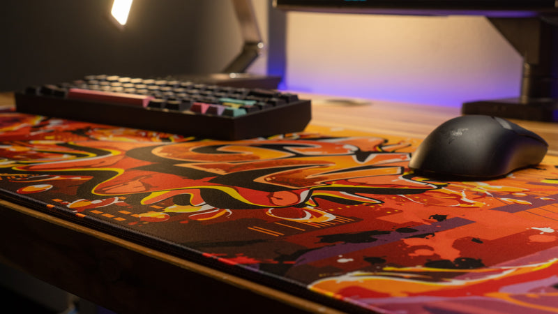 "Splash Graffiti" — Glo Navy Deskmat