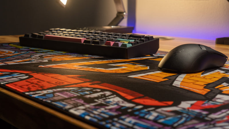 "Graffiti" — Glo Navy Deskmat