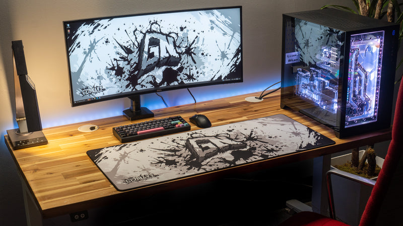 "Monochrome" — Glo Navy Deskmat