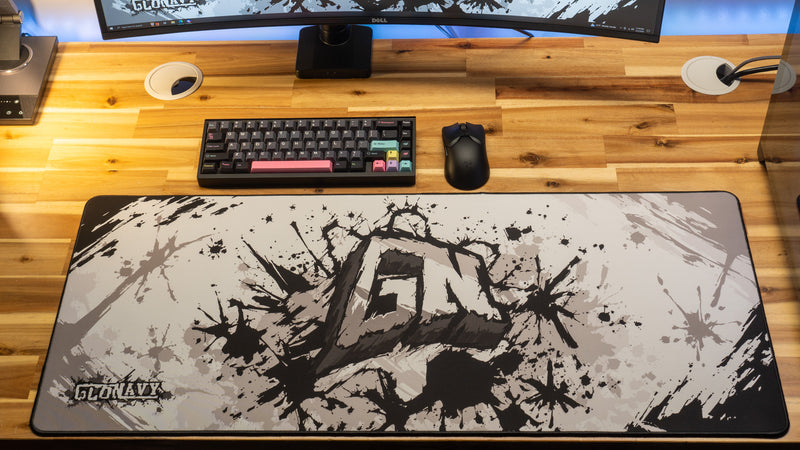 "Monochrome" Glo Navy XL gaming deskmat — Epic Desk