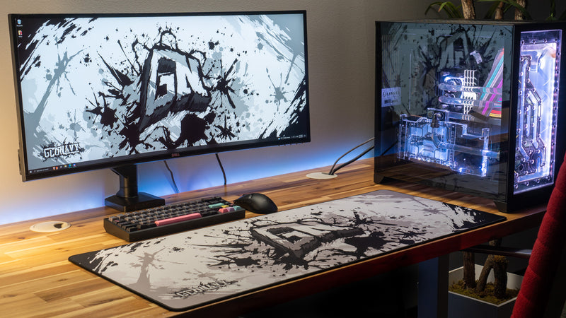"Monochrome" — Glo Navy Deskmat