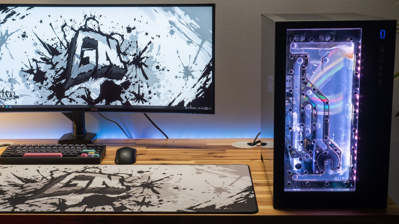 "Monochrome" — Glo Navy Deskmat
