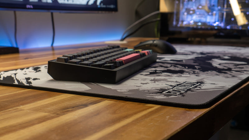 "Monochrome" — Glo Navy Deskmat