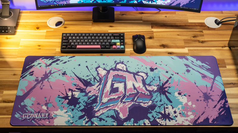 "Cotton Candy" Glo Navy XL gaming deskmat — Epic Desk
