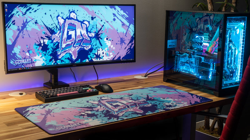 "Cotton Candy" — Glo Navy Deskmat