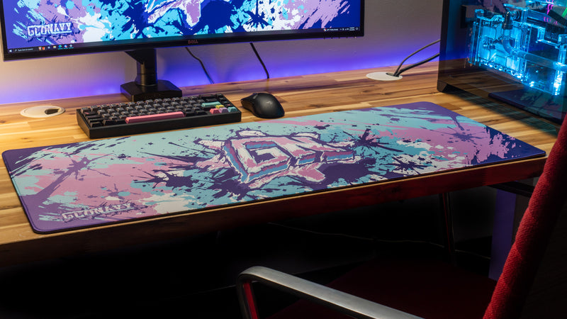 "Cotton Candy" — Glo Navy Deskmat