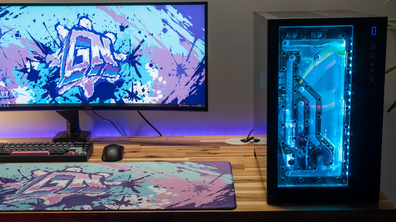 "Cotton Candy" — Glo Navy Deskmat