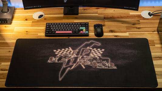 "Racing Line" FP1Will XL gaming deskmat — Epic Desk