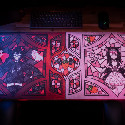 Rev x Strawb Stained Glass XL Gaming Desk Mat – Limited Edition