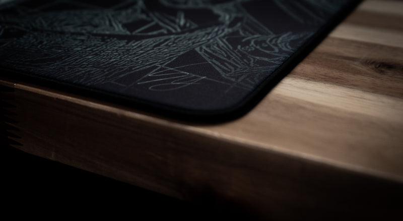 "Medieval Tailor’s Tapestry B&W" — Angelikatosh Deskmat