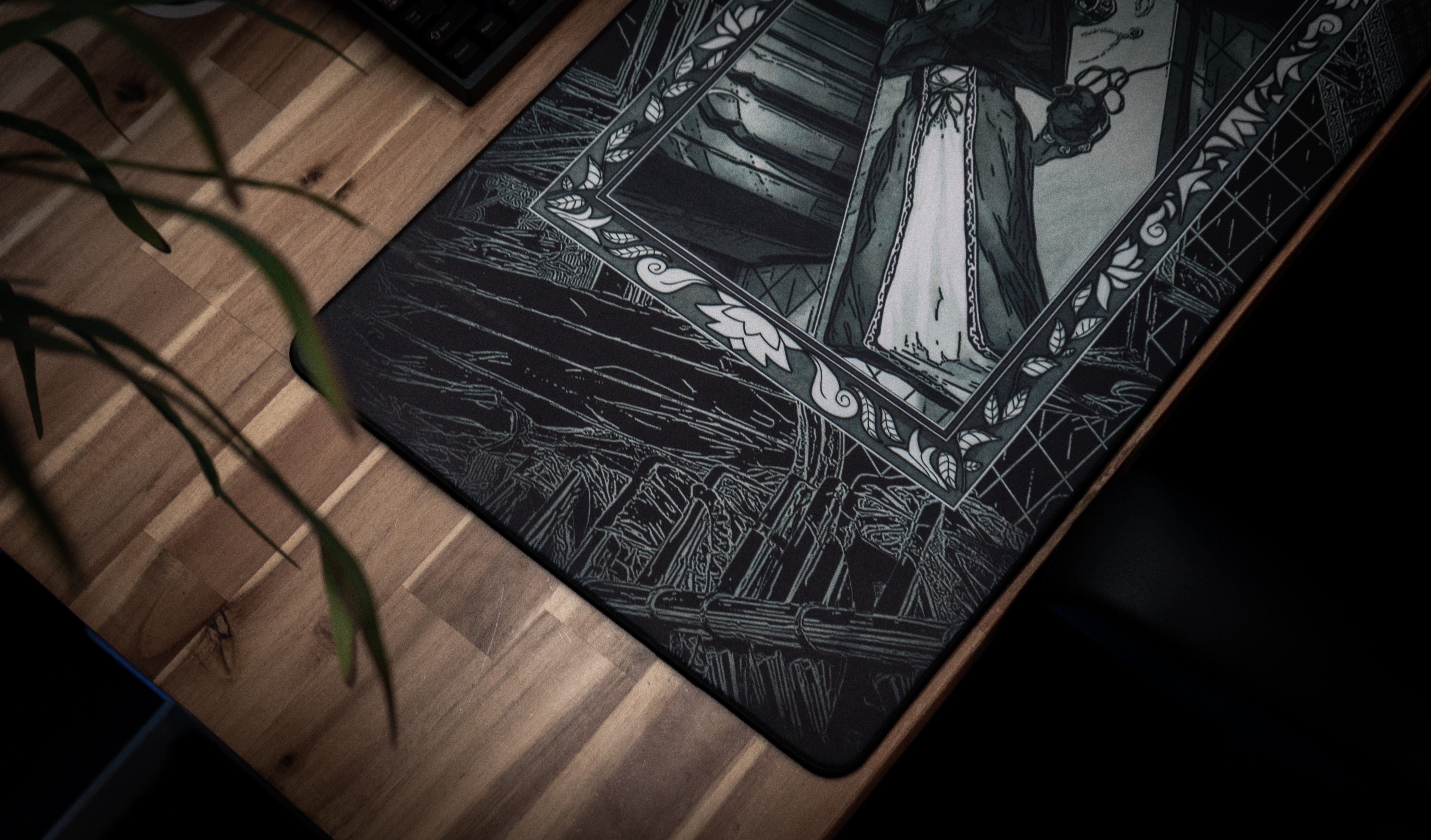 Angelikatosh "Medieval Tailor’s Tapestry B&W" Content Creator Collaboration Gaming Deskmat