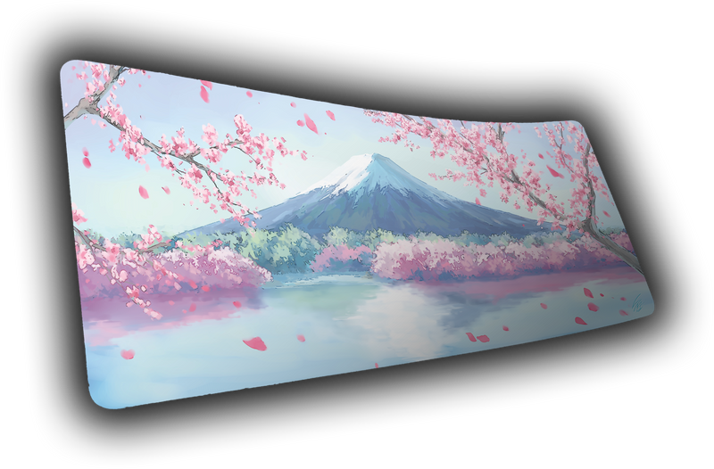 "Fuji Bloom" Cherry Blossom Desk Mat - Limited Edition
