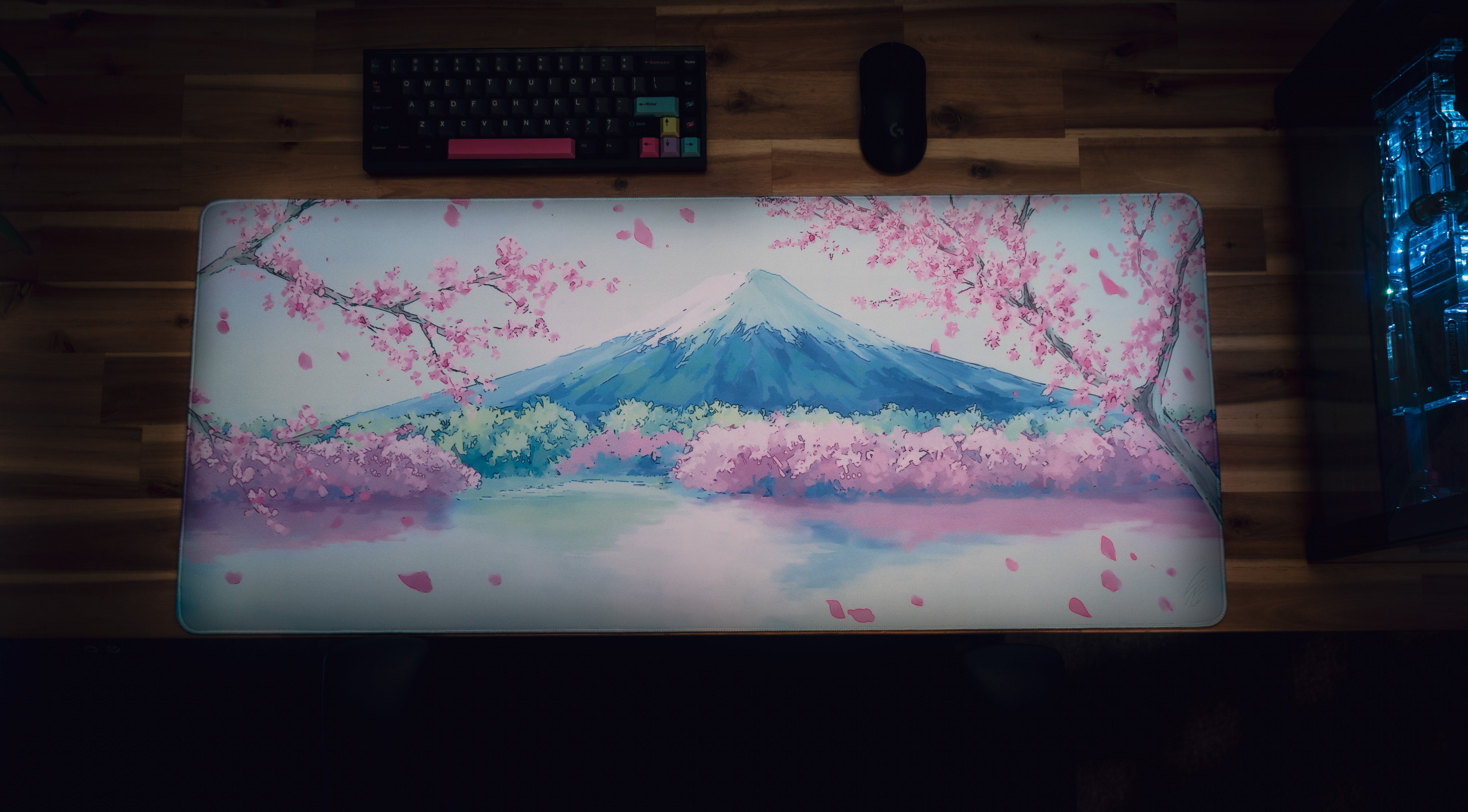 "Fuji Bloom" Cherry Blossom Desk Mat - Limited Edition
