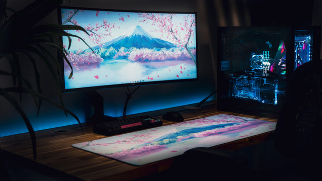 "Fuji Bloom" — Cherry Blossom Deskmat