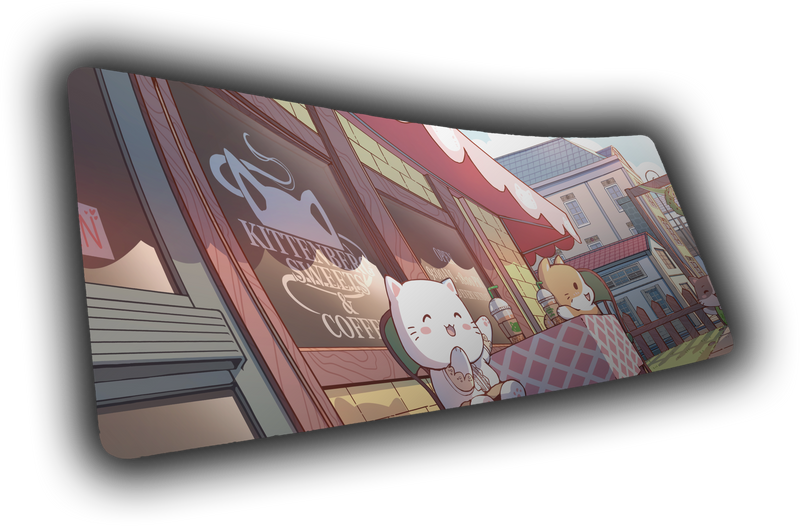 Kittenberg Cafe Deskmat – Cute Cat Cafe Gaming Mouse Pad | Catscapades Collection