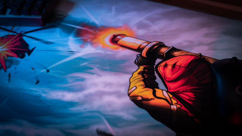 "Sky on Fire" — Rust Deskmat