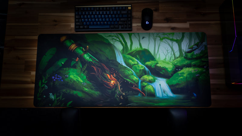 "Dragon Launcher" Monstera XL gaming deskmat — Epic Desk