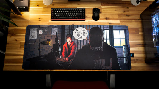 "Locked Up" Tesla XL gaming deskmat — Epic Desk