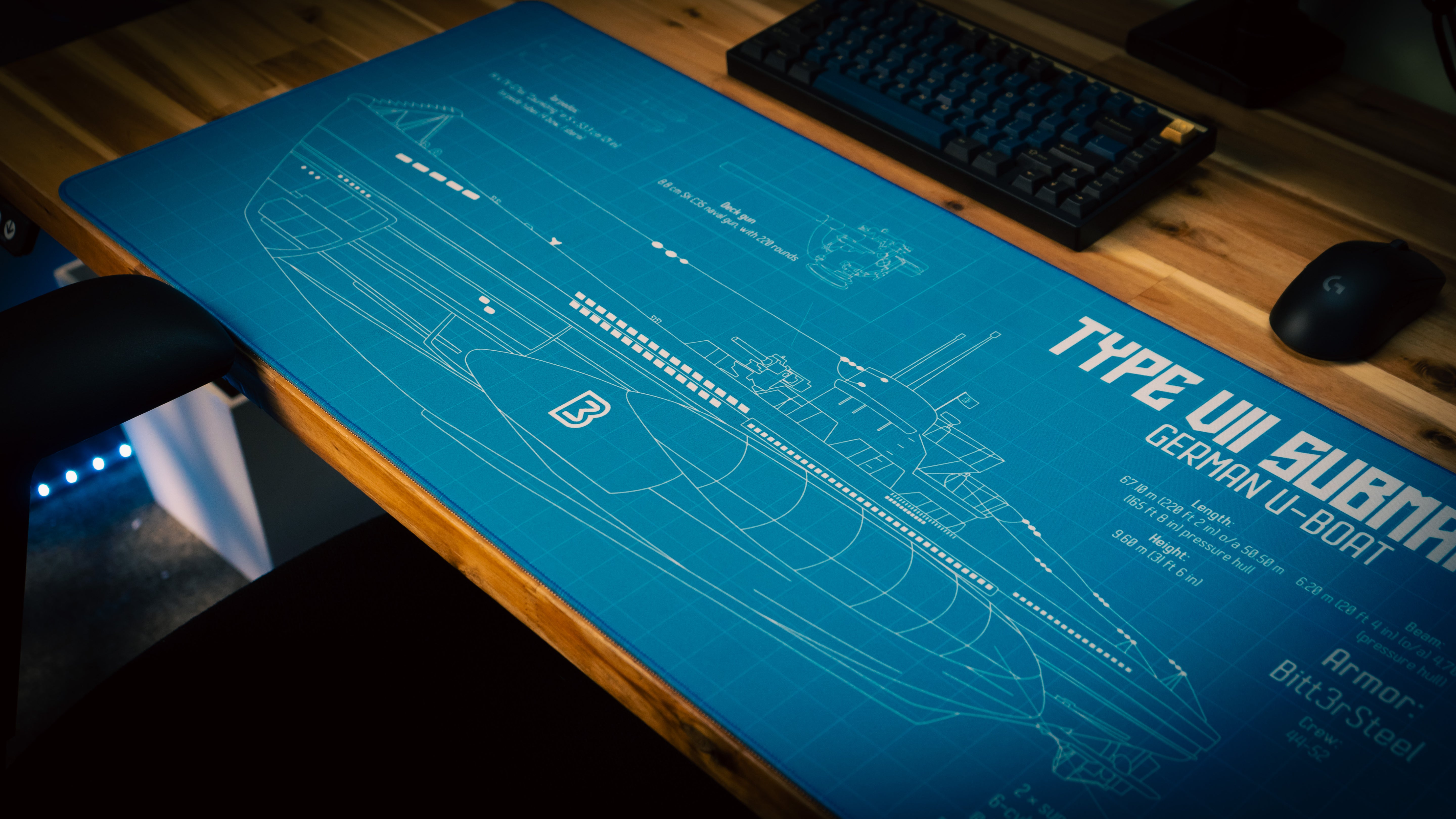 Bitt3rSteel "Sealion" Blue Content Creator Collaboration Gaming Deskmat