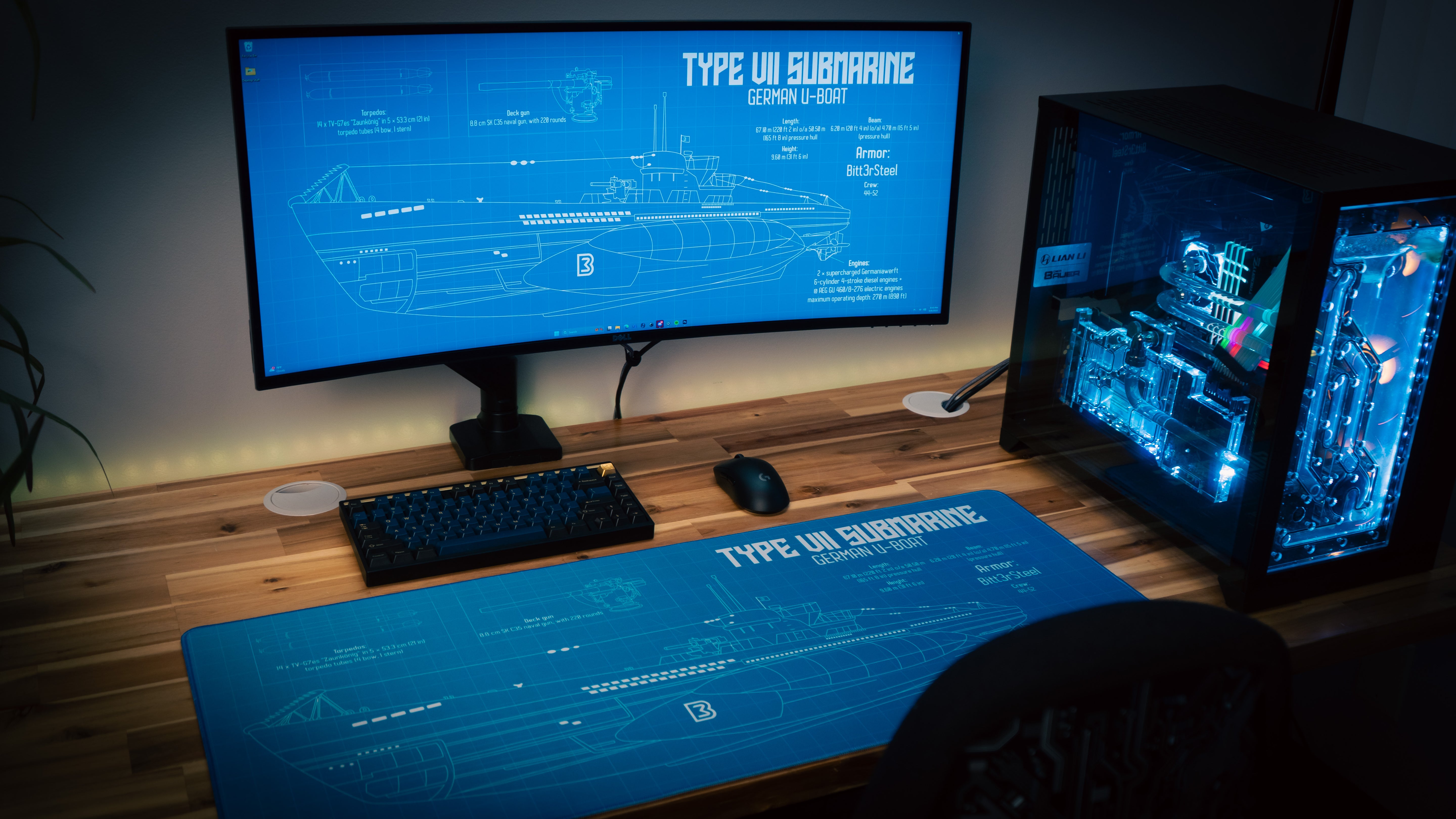 Bitt3rSteel "Sealion" Blue Content Creator Collaboration Gaming Deskmat