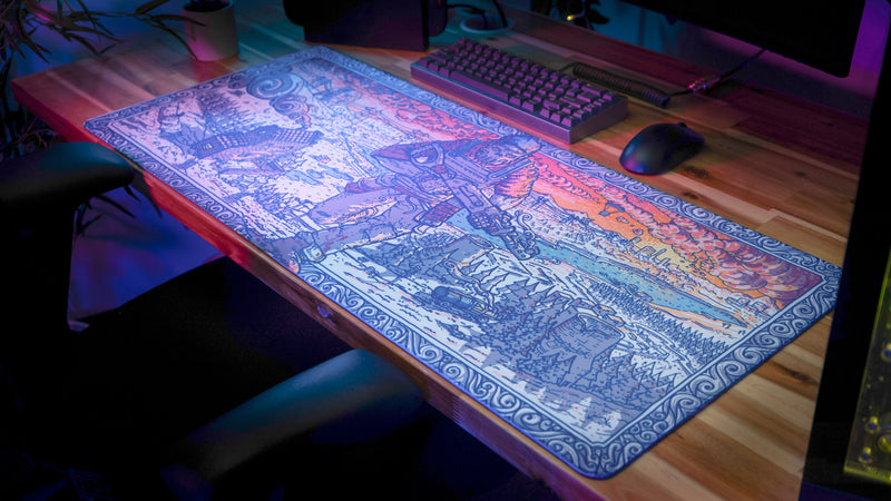 "Porcelain Rug" — Rust Deskmat
