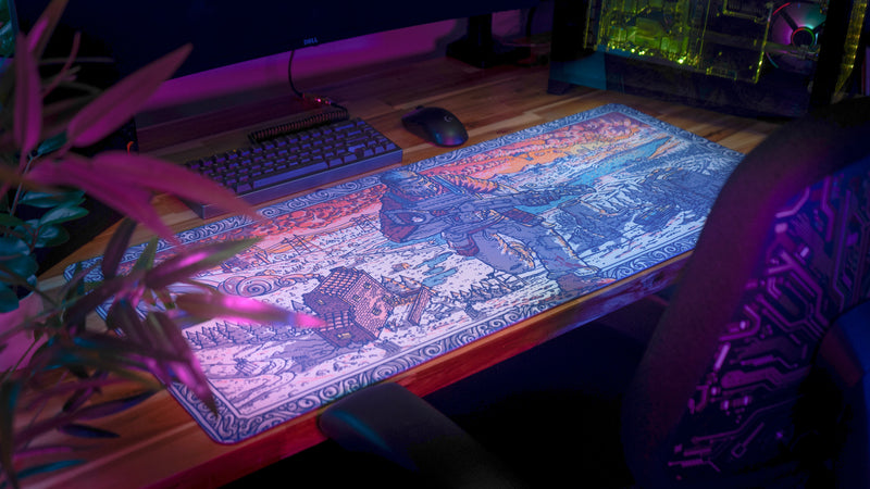 "Porcelain Rug" — Rust Deskmat