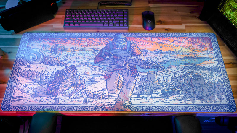 "Porcelain Rug" Rust XL gaming deskmat — Epic Desk