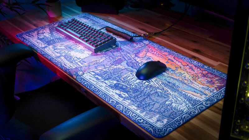 "Porcelain Rug" — Rust Deskmat