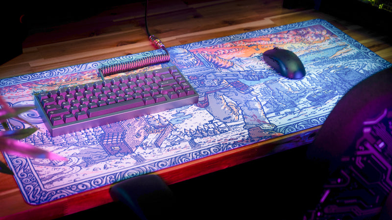 "Porcelain Rug" — Rust Deskmat