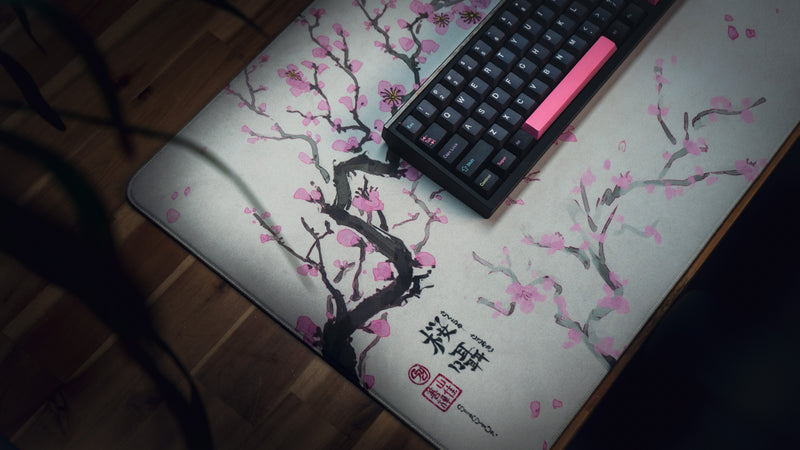 "Whispers of Sakura" — Cherry Blossom Deskmat