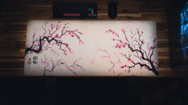 "Whispers of Sakura" — Cherry Blossom Deskmat