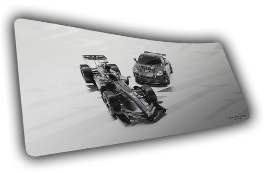"A526 & A110 GT4" Alpine Sim Racing XL gaming deskmat — Epic Desk