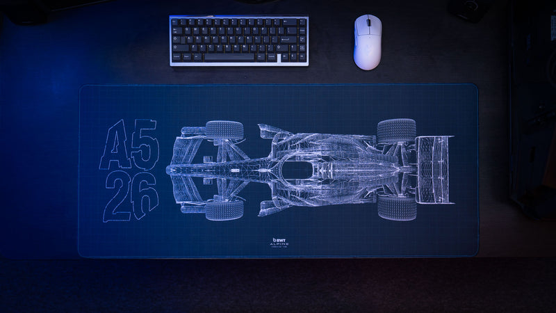 "Blueprint V1" — BWT Alpine F1 Deskmat
