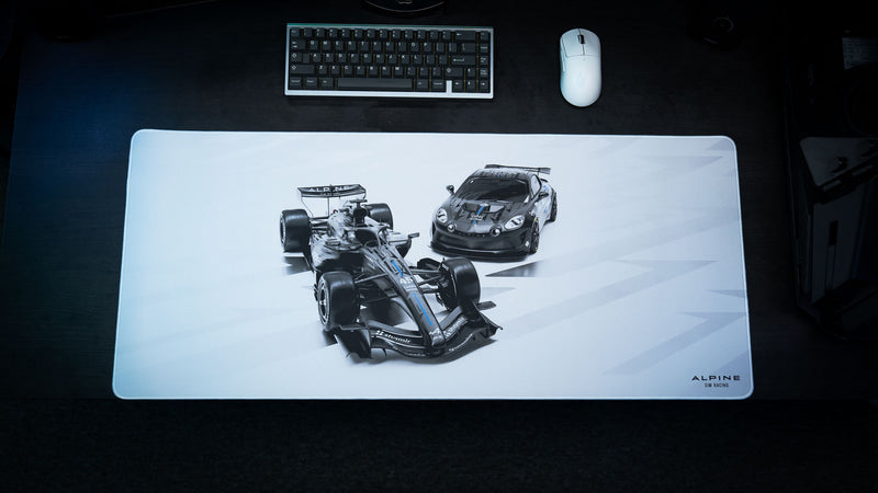 "A526 & A110 GT4" — Alpine Sim Racing Deskmat